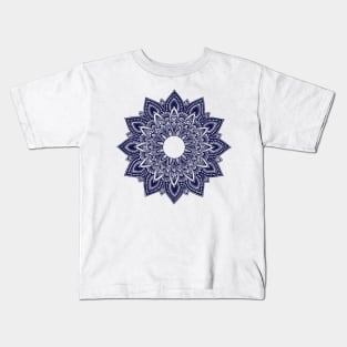 Mandala (navy blue) Kids T-Shirt